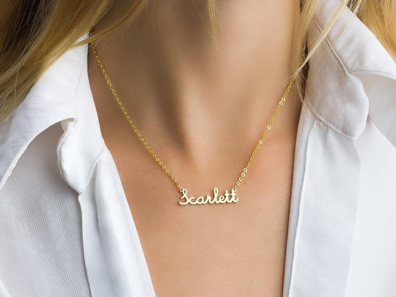 Personalisierte Namenskette Sterling Silber, Gold Plated von GoldAndPieces
