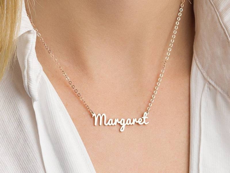 Personalisierte Sterling Silber Halskette Zierlicher Individueller Schmuck von GoldAndPieces