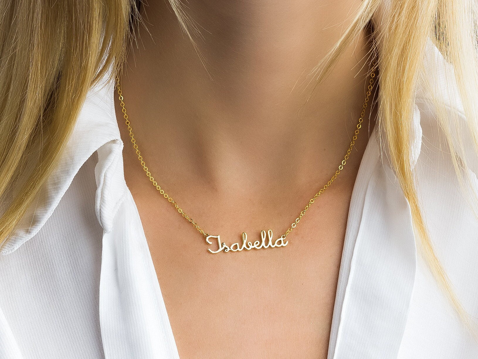 Vergoldete Namenskette Personalisierter Sterlingsilber-Schmuck von GoldAndPieces