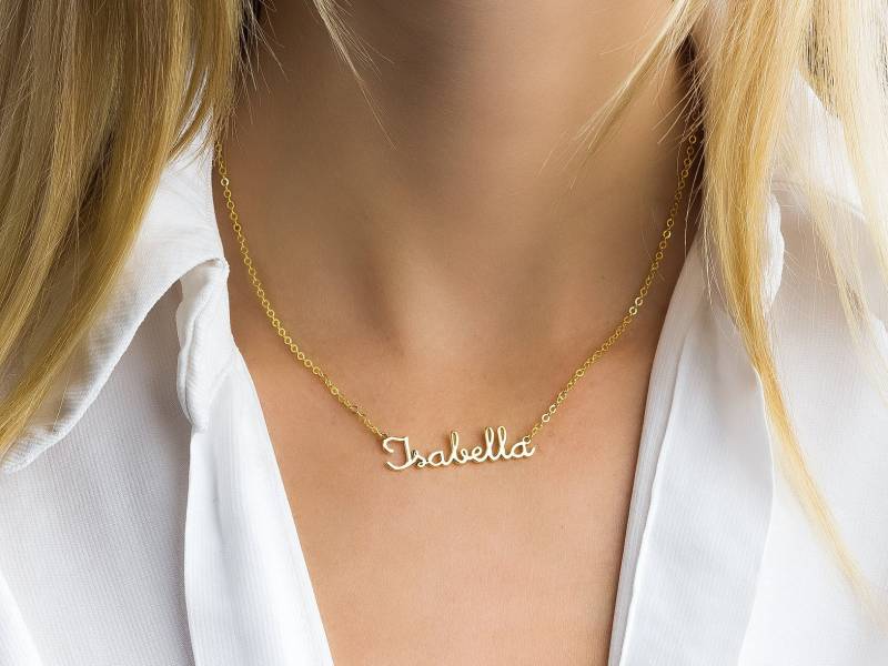 Vergoldete Namenskette Personalisierter Sterlingsilber-Schmuck von GoldAndPieces