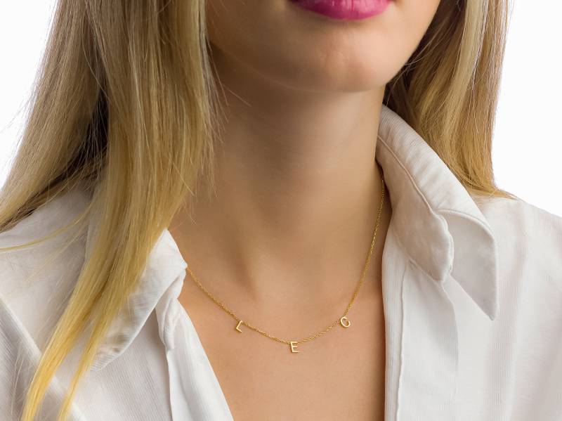 sterling Silber Initial Halskette Personalisierter Namens Schmuck von GoldAndPieces