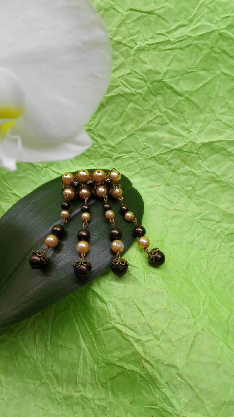 Braune Brosche Vintage 1970Er Jahre von GoldAnt