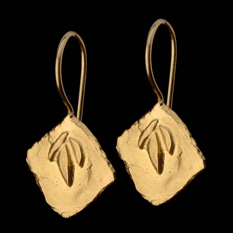 22 K Solid Gold Fallenblätter Ohrringe, Feinen Schmuck von GoldArtJewelry