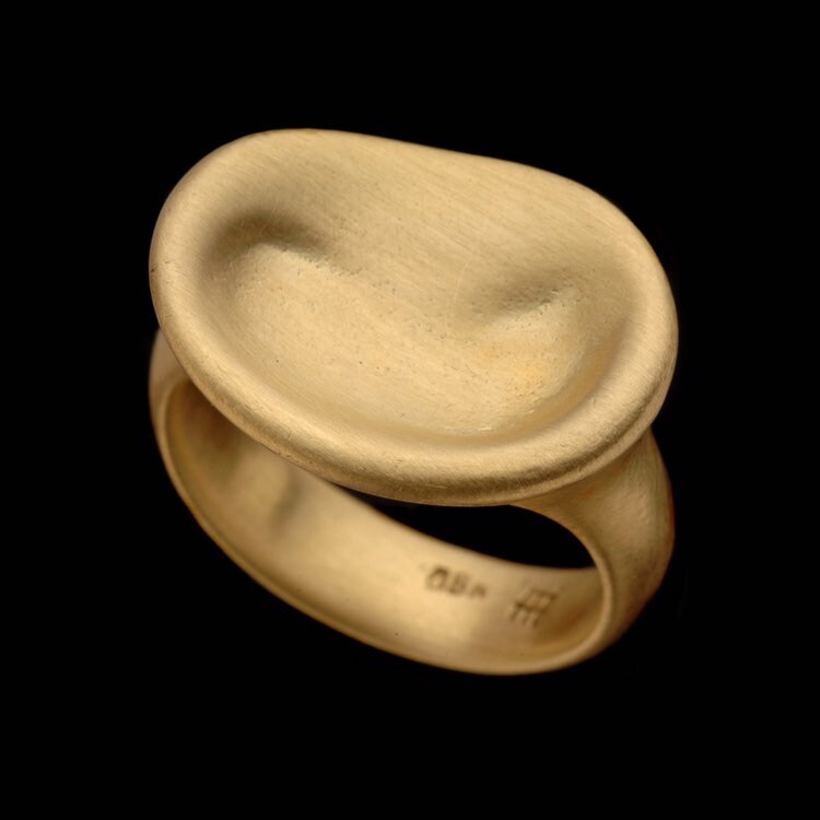 Einzigartige Gold Statement Ring, Natürliche Gebogen 18 K Solid Feinen Schmuck, Verwertbar von GoldArtJewelry
