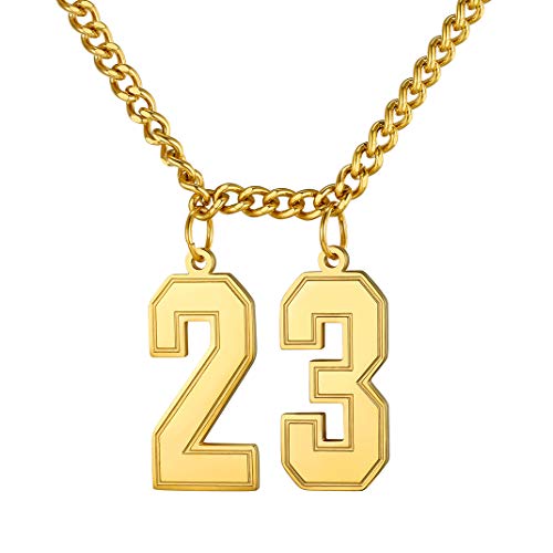 GoldChic Anpassbare Sport Nummer 00-99 Halskette 18K Vergoldet Herren Damen 00-99 Engelszahlen DIY-Kombination für Geburtstag Weihnachten von GOLDCHIC JEWELRY