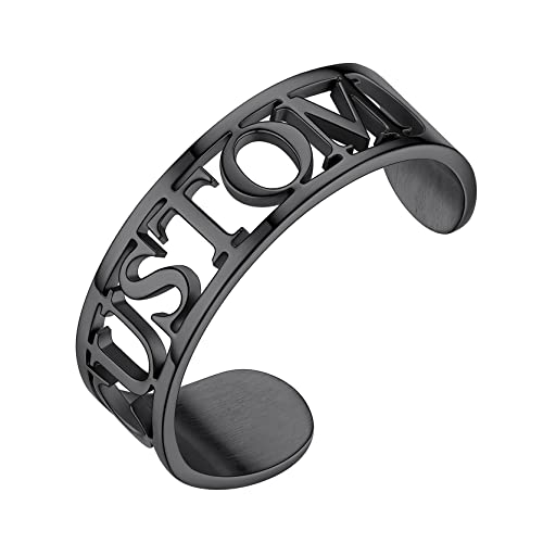 GOLDCHIC JEWELRY Anpassbare einstellbare offene Name Ring personalisierte geschliffene Name Ring in Schwarz 6.5mm Breit Geschenk für Hochzeit Weihnachten Geburtstag GOLDCHIC JEWELRY Anpassbare einstellbare offene Name Ring personalisierte geschliffene Name Ring in Schwarz 6.5mm Breit Geschenk für Hochzeit Weihnachten Geburtstag von GOLDCHIC JEWELRY