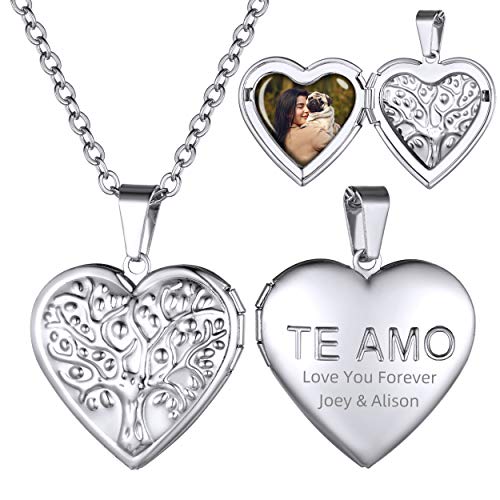 GOLDCHIC JEWELRY Lebensbaum Bilder Amulett Edelstahl Medaillon aufklappbar Damen Halskette Amulett Silberfarbe Fotogravur Personalisierte Halsketten für Damen Frauen Freundin GOLDCHIC JEWELRY Lebensbaum Bilder Amulett Edelstahl Medaillon aufklappbar Damen Halskette Amulett Silberfarbe Fotogravur Personalisierte Halsketten für Damen Frauen Freundin von GoldChic