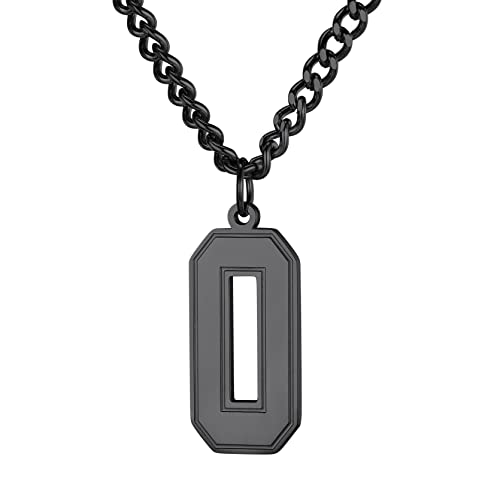 GoldChic Herren Tennis Kette Schwarz Glückliche Nummer 000-999 Anhänger Halskette Hip Hop Sportliche Anzahl 0 Charms Kette mit 56cm Halskette von GoldChic