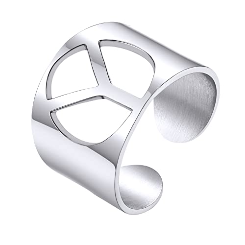 GoldChic Verstellbarer Initiale A-Z Offener Silberring Edelstahl Damen Ring mit Anfangsbuchstaben Y Schlichter Glänzender Buchstaben Ring in Silber Ringgröße 51.8（16.5）- 67.2（21.4） von GoldChic