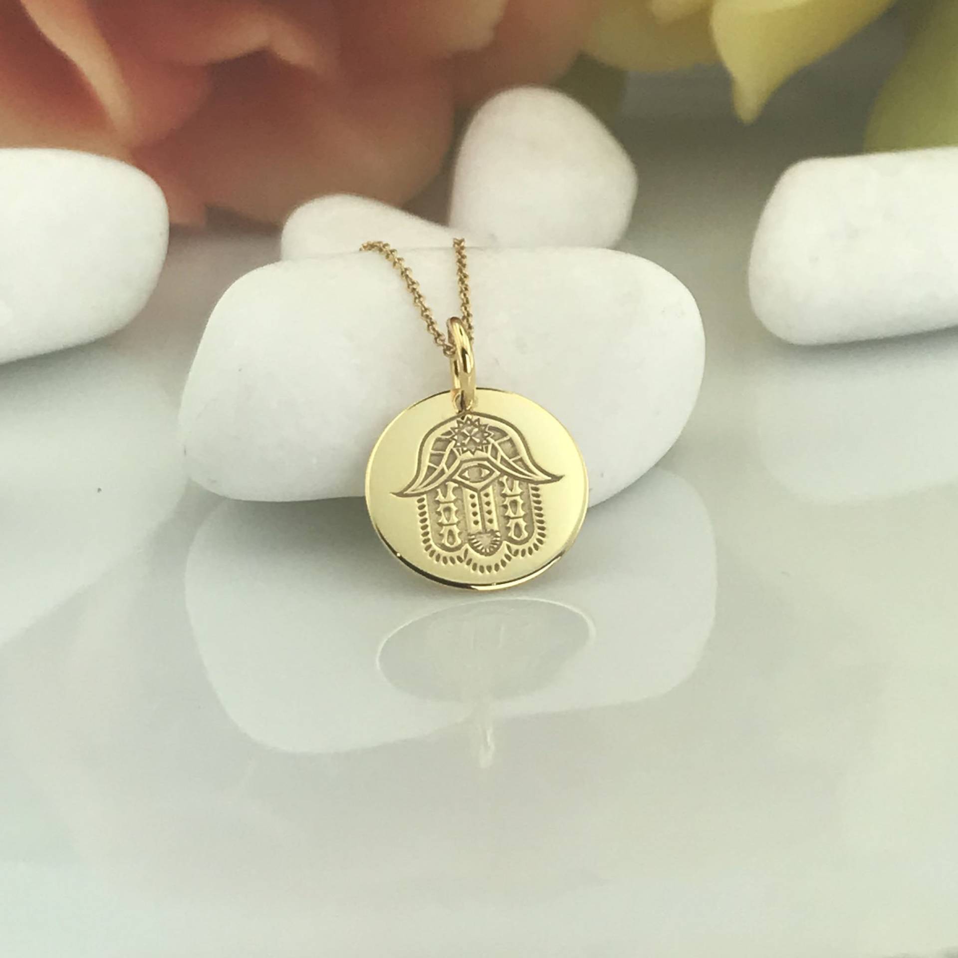 Echte 14K Solid Gold Fatima Halskette, Personalisierte Anhänger, Hamsa Charm Schmuck, Schutz Und Glück Hand Gottes, Religiöse Halskette Echte 14K Solid Gold Fatima Halskette, Personalisierte Anhänger, Hamsa Charm Schmuck, Schutz Und Glück Hand Gottes, Religiöse Halskette von GoldCubeLab