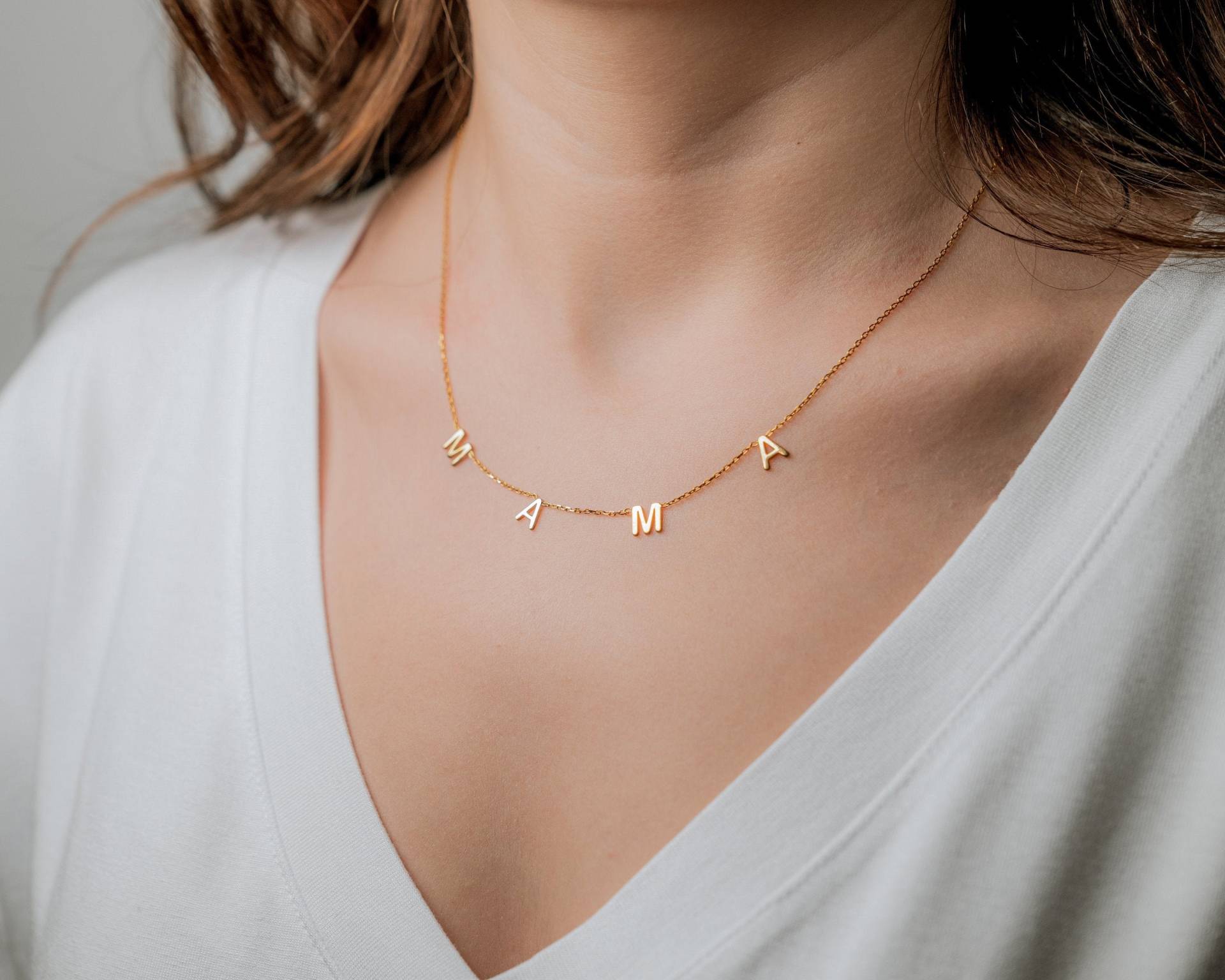14K Solid Gold Initial Halskette - Solid 14K Solid Gold Initial Halskette - Solid von GoldDaintyLine