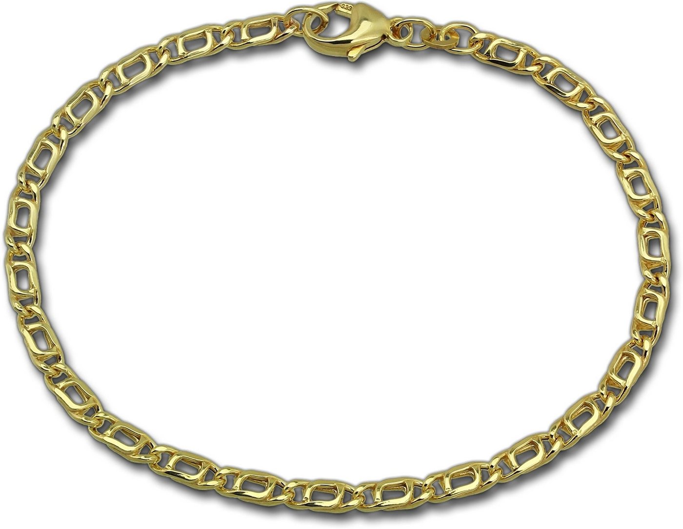 GoldDream Goldarmband GoldDream 8 Karat Armband 19cm 333er (Armband, Armband), Echtgold Armband (Tigerauge hohl) ca. 19cm, Gold, 333er Gelb Gold - 8 von GoldDream