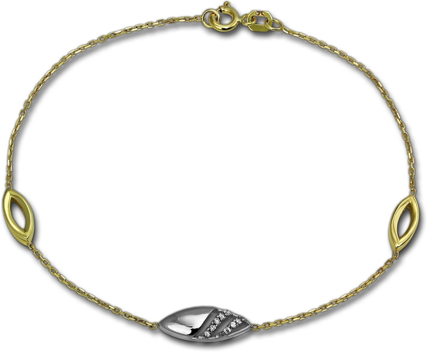 GoldDream Goldarmband GoldDream 8 Karat Armband 18,5cm 333er (Armband, Armband), Echtgoldarmband ca. 18,5cm Gold, 333er Gelb- / Weißgold - 8 Karat von GoldDream