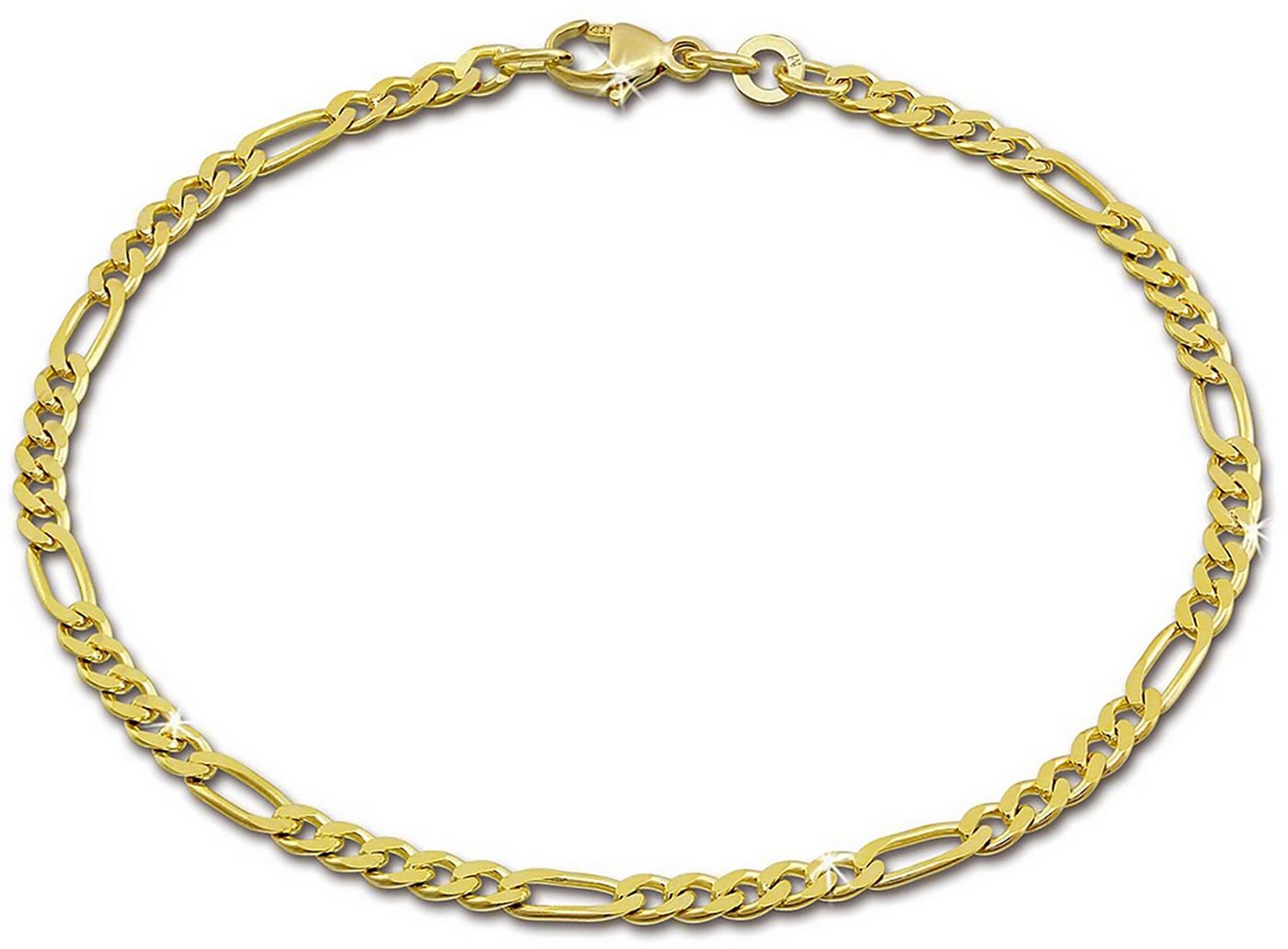 GoldDream Goldarmband GoldDream 19cm Armband Figaro diamantiert (Armband), Damen, Herren Armband (Figaro) ca. 19cm, 333 Gelbgold - 8 Karat, Farbe von GoldDream