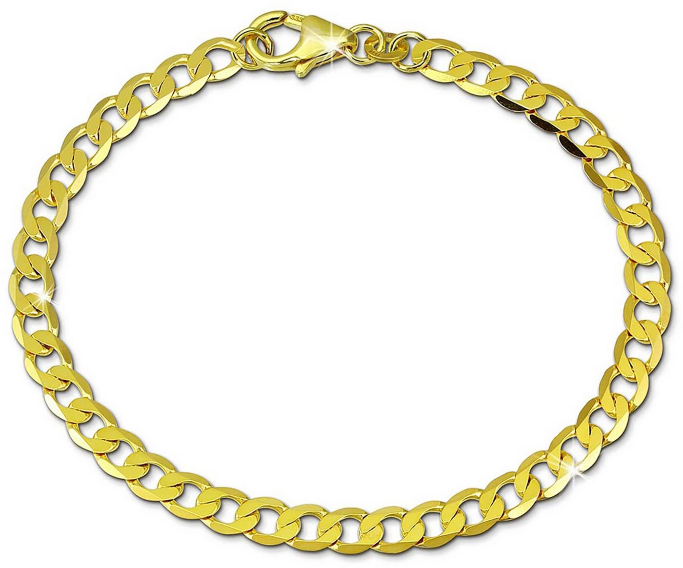 GoldDream Goldarmband GoldDream 19cm Armband Panzer facettiert (Armband), Damen Armband (Panzer) ca. 19cm, 333 Gelbgold - 8 Karat, Farbe: gold von GoldDream