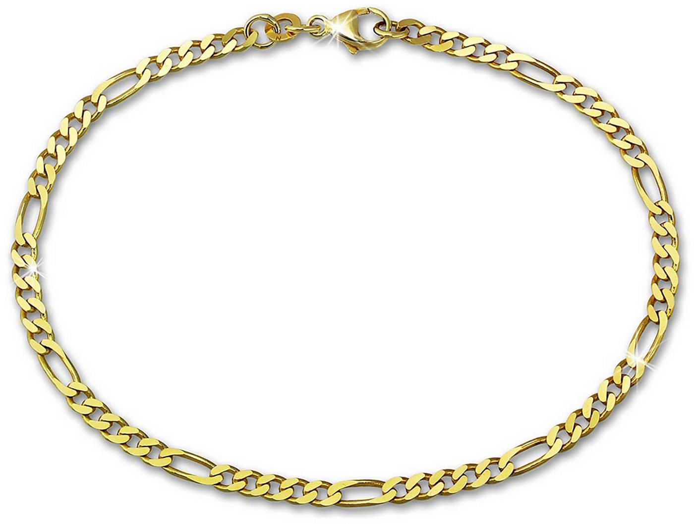 GoldDream Goldarmband GoldDream 19cm Armband Figaro diamantiert (Armband), Damen, Herren Armband (Figaro) ca. 19cm, 333 Gelbgold - 8 Karat, Farbe von GoldDream