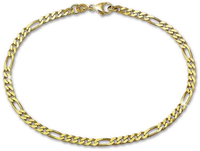 GoldDream Goldarmband GoldDream 19cm Armband Figaro diamantiert (Armband), Damen, Herren Armband (Figaro) ca. 19cm, 333 Gelbgold - 8 Karat, Farbe von GoldDream