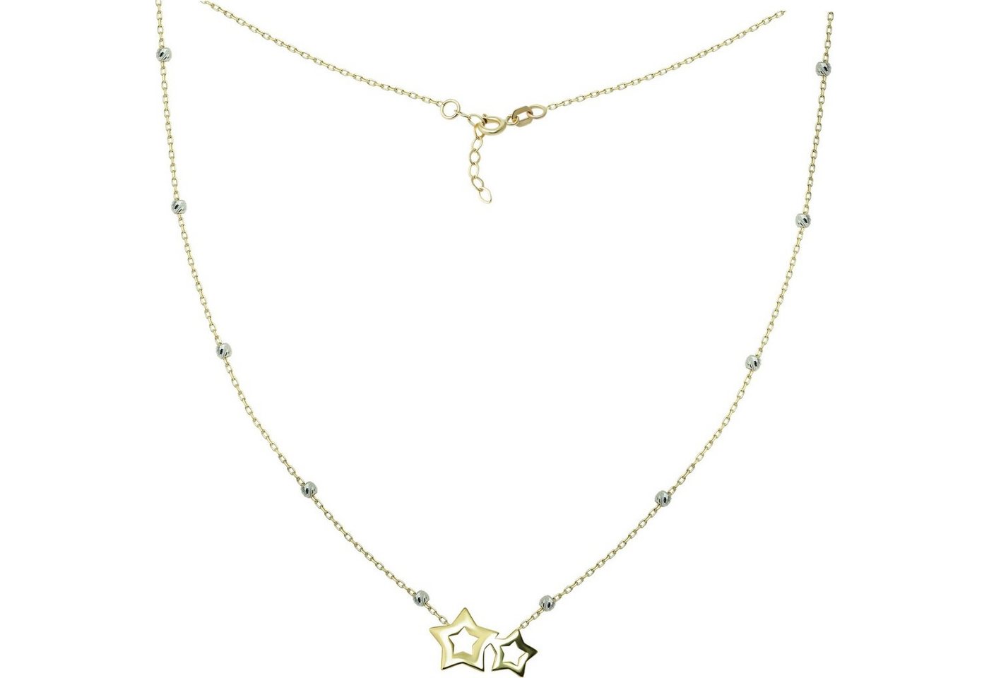 GoldDream Goldkette GoldDream Damen Colliers Halskette (Collier), Damen Colliers Halskette (Sterne) 44cm bis 46cm, 333 Gelbgold - 8 Kara von GoldDream