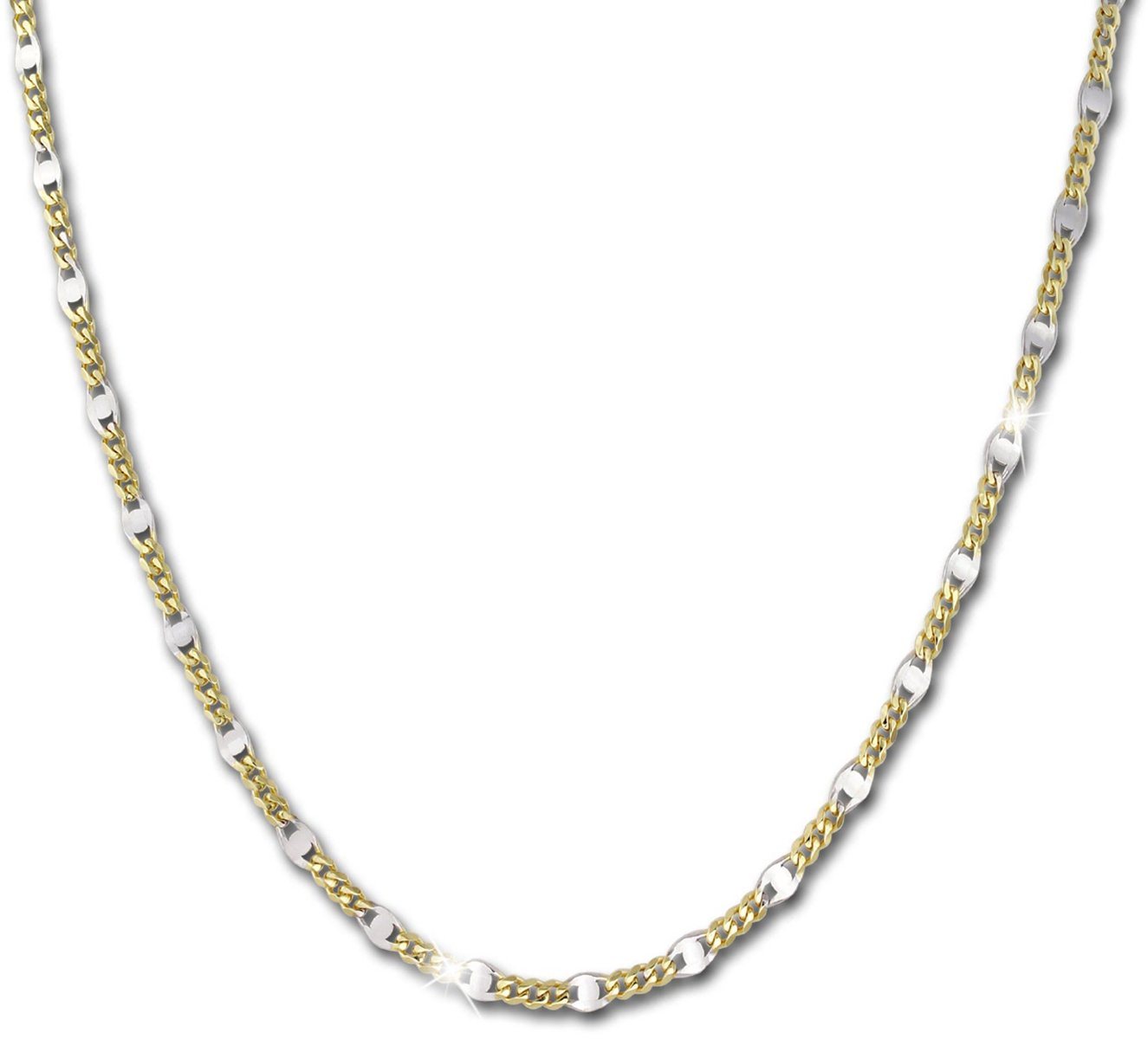 GoldDream Goldkette GoldDream Plättchen Halskette Damen gold (Halskette), Damen Halsketten (Plättchen) ca. 45cm, 333 Gelbgold - 8 Karat, 333 Wei von GoldDream