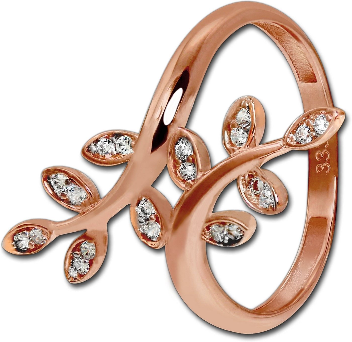 GoldDream Goldring GoldDream Ring Damen Gr. 54 Ranke 8K (Fingerring), Damen Ring Echtgold, 333er Rosegold, rose, weiß, Ranke von GoldDream