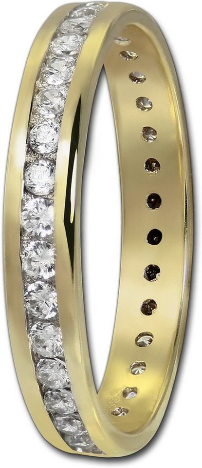GoldDream Goldring GoldDream Ring Damen Gr. 56 Gold 8K (Fingerring), Damen Ring Echtgold, 333er Gelbgold, gold, weiß, Zirkonia von GoldDream