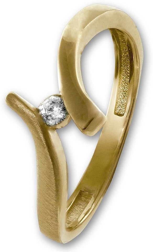 GoldDream Goldring GoldDream Gold Ring Wave Gr.54 (Fingerring), Damen Ring Echtgold, 333er Gelbgold gold, weiß Wave von GoldDream