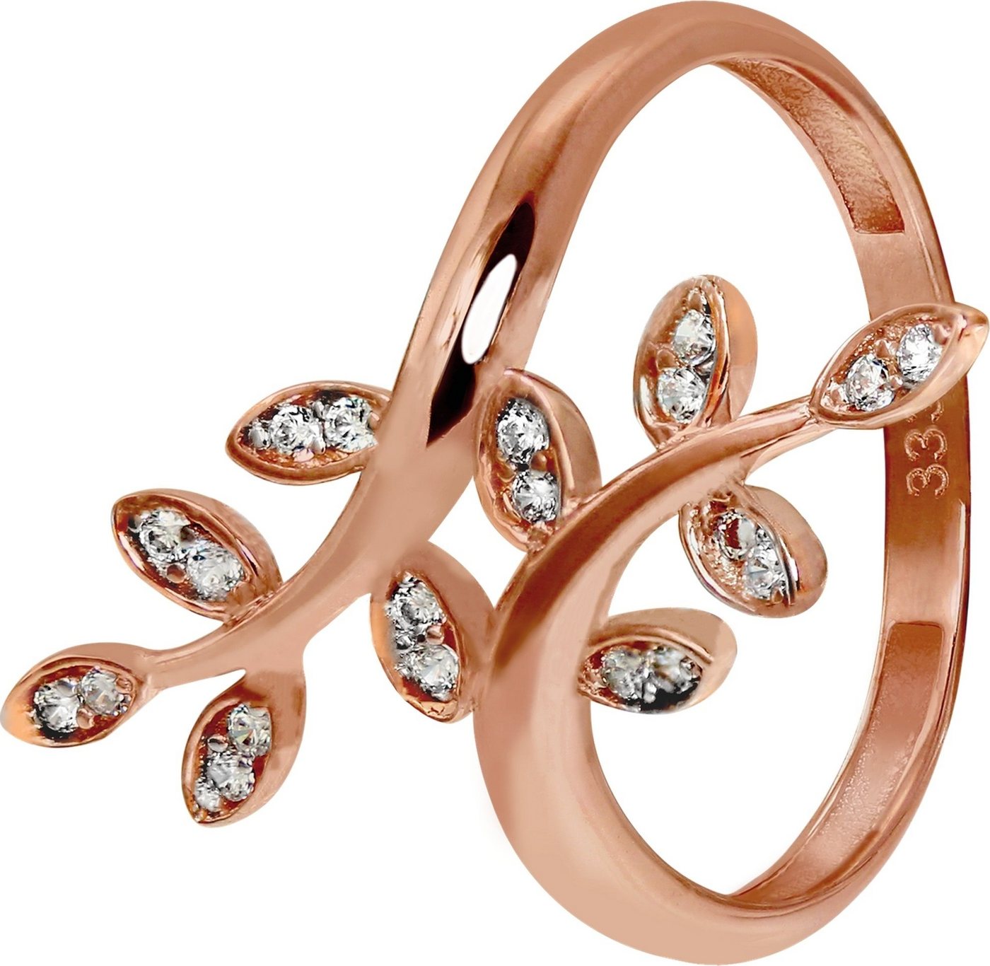 GoldDream Goldring GoldDream Gold Ring Gr.54 Ranke (Fingerring), Damen Ring Ranke aus 333 Rosegold - 8 Karat, Farbe: rose, weiß von GoldDream