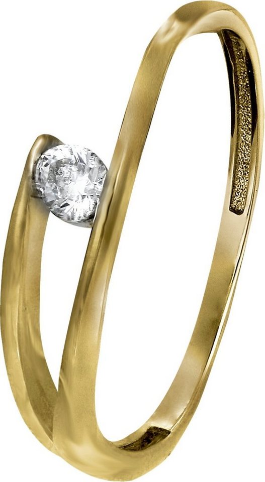 GoldDream Goldring GoldDream Gold Ring New Zirkonia Gr.54 (Fingerring), Damen Ring New aus 333 Gelbgold - 8 Karat, Farbe: gold, weiß von GoldDream