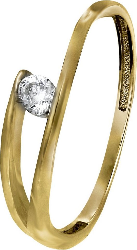 GoldDream Goldring GoldDream Gold Ring New Zirkonia Gr.60 (Fingerring), Damen Ring New aus 333 Gelbgold - 8 Karat, Farbe: gold, weiß von GoldDream