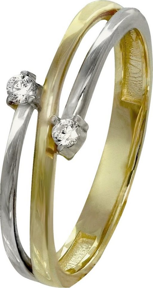 GoldDream Goldring GoldDream Gold Ring Boho bicolor Gr.56 (Fingerring), Damen Ring Boho 333 Gelbgold - 8 Karat, 333 Weißgold - 8 Karat von GoldDream