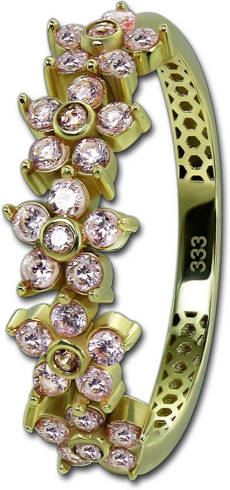 GoldDream Goldring GoldDream Gold Ring Blumen Gr.60, Damen Ring Echtgold, 333er Gelbgold gold, rosa Blumen GoldDream Goldring GoldDream Gold Ring Blumen Gr.60, Damen Ring Echtgold, 333er Gelbgold gold, rosa Blumen von GoldDream
