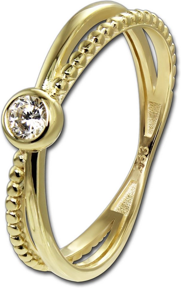 GoldDream Goldring GoldDream Gold Ring Crossed Gr.58, Fingerring 333 Gelbgold - 8 Karat Crossed Damen Ringschmuck von GoldDream