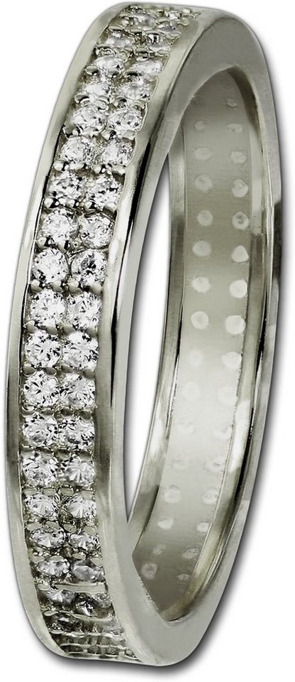 GoldDream Goldring GoldDream Ring Damen Gr. 58 2-reihig, Damen Ring Echtgold, 333er Weißgold, silber, weiß, 2-reihig Zirkonia GoldDream Goldring GoldDream Ring Damen Gr. 58 2-reihig, Damen Ring Echtgold, 333er Weißgold, silber, weiß, 2-reihig Zirkonia von GoldDream