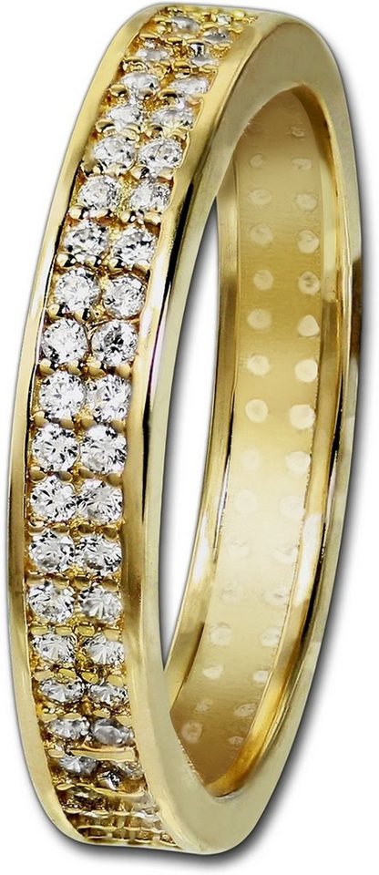 GoldDream Goldring GoldDream Ring Damen Gr. 60 2-reihig, Damen Ring Echtgold, 333er Gelbgold, gold, weiß, 2-reihig Zirkonia GoldDream Goldring GoldDream Ring Damen Gr. 60 2-reihig, Damen Ring Echtgold, 333er Gelbgold, gold, weiß, 2-reihig Zirkonia von GoldDream