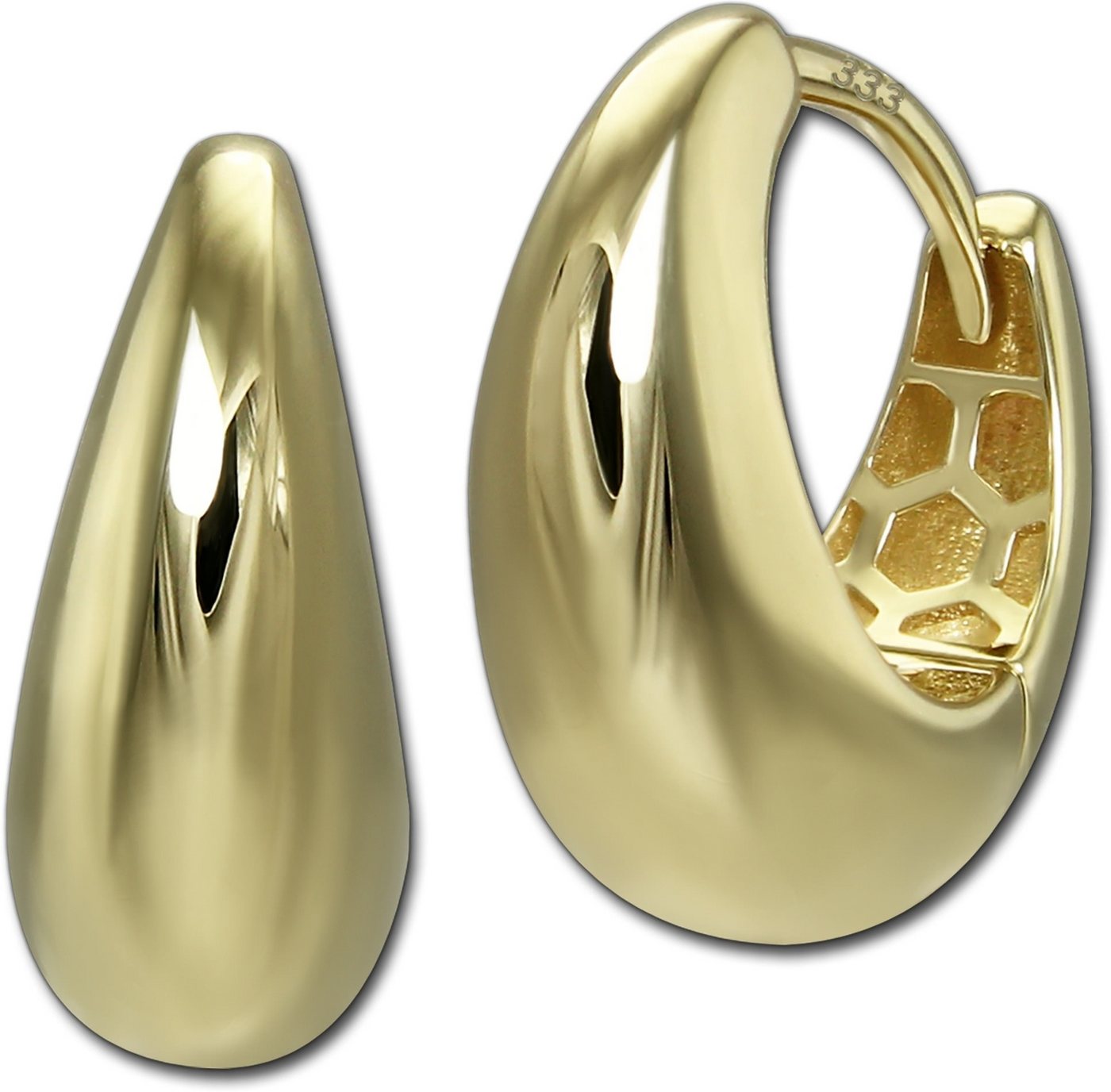 GoldDream Paar Creolen GoldDream Creole Clear 15mm Ohrring (Creole), Creolen 333 Gelbgold - 8 Karat Clear Damen Ohrschmuck von GoldDream