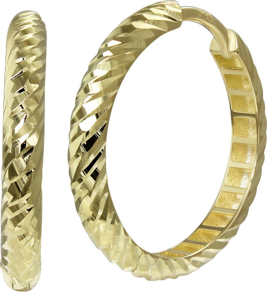 GoldDream Paar Creolen GoldDream Creole Cut 21mm Ohrring Gold (Creolen), Damen Creolen Cut aus 333 Gelbgold - 8 Karat, Farbe: gold von GoldDream