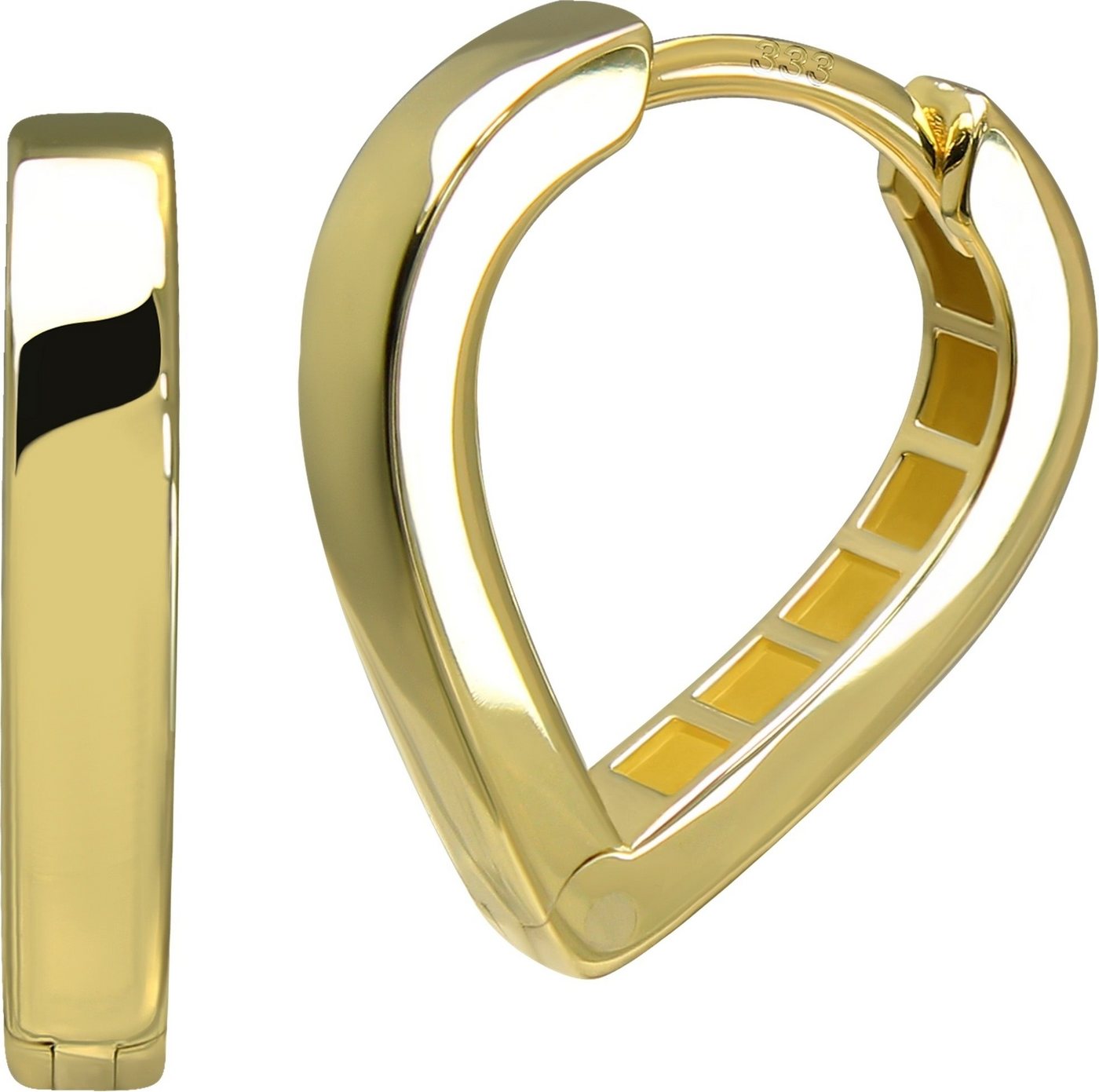 GoldDream Paar Creolen GoldDream Creole Herz 16mm Ohrring 333er (Creolen), Damen Creolen Herz aus 333 Gelbgold - 8 Karat, Farbe: gold von GoldDream