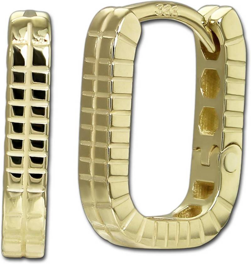 GoldDream Paar Creolen GoldDream Creole eckig Karree Ohrring (Creole), Creolen ca. 14mm, 333 Gelbgold - 8 Karat Karree Damen Ohrschmuck von GoldDream