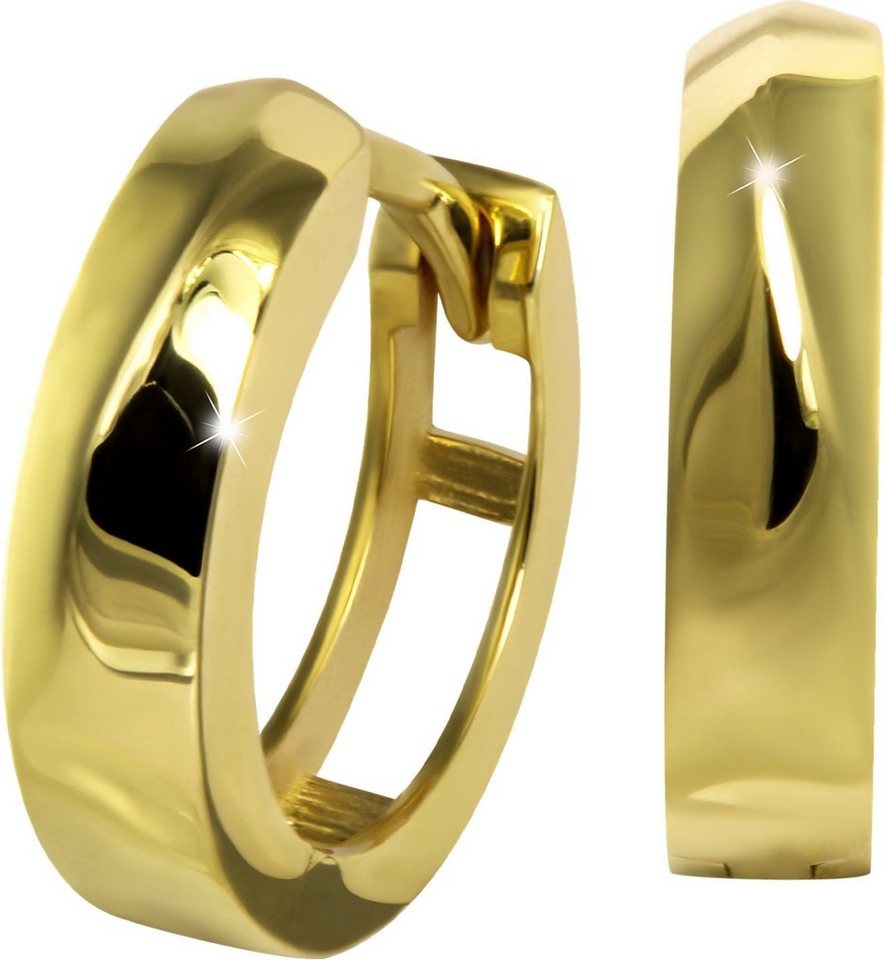 GoldDream Paar Creolen GoldDream Creole glanz 13mm Ohrring 333er (Creolen), Damen Creolen aus 333 Gelbgold - 8 Karat, Farbe: gold von GoldDream