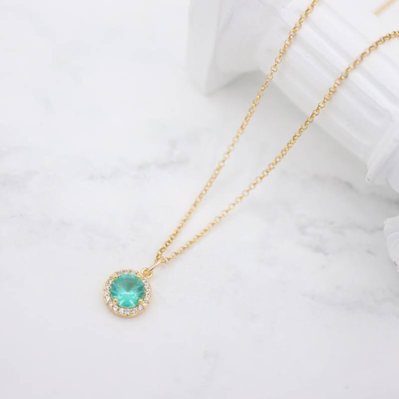 Zierliche Runde Smaragd Diamant Halo Anhänger Halskette, Cz Zirkonia, 14K Gold Gefüllt, Hochzeitsfeier Schmuck, Braut, Brautjungfer Geschenk Zierliche Runde Smaragd Diamant Halo Anhänger Halskette, Cz Zirkonia, 14K Gold Gefüllt, Hochzeitsfeier Schmuck, Braut, Brautjungfer Geschenk von GoldGaloreJewelry