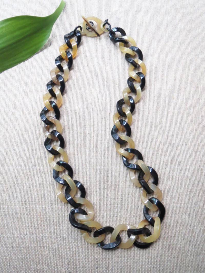 Kurze Halskette, Horn Kurze Gliederkette Kette Schmuck, Handgefertigter 62cm Länge Kurze Halskette, Horn Kurze Gliederkette Kette Schmuck, Handgefertigter 62cm Länge von GoldGlimmers
