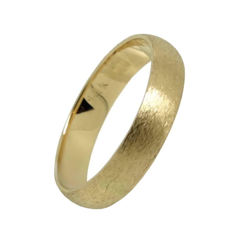 14K Gold Hochzeit Matt Finish Ring, Klassisch Breit 4 Mm Band in Gelb Oder Weißgold Ehering, Damen Herren Goldring von GoldIslandStore