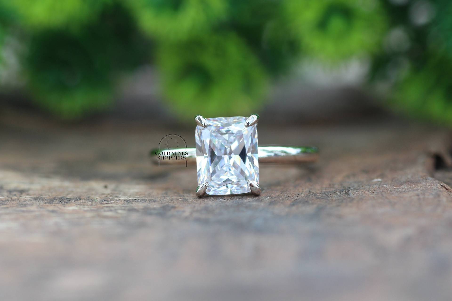 2.5Ct Radiant Cut Moissanite Verlobungsring, Solitär Diamant Ring, 14K Weißgold Ehering, Jahrestag Geschenk Für Sie von GoldMinesShoppers