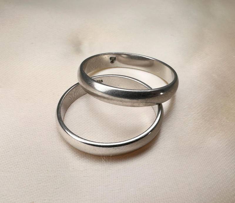 1 Paar Vintage Stacking Rings Aus Sterling Silber von GoldRingClub