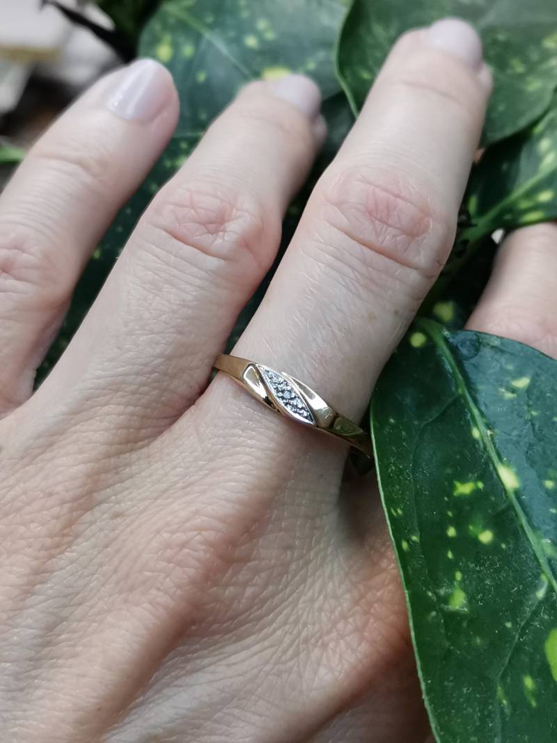 Alter Deutscher 14K Goldring Mit Diamant-Akzent, Us-Größe 10 von GoldRingClub