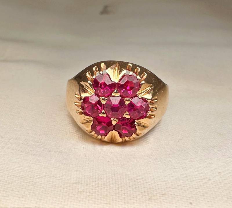 Antiker Rubin Ring, 14K Rosegold Us Größe 7 1/2 von GoldRingClub