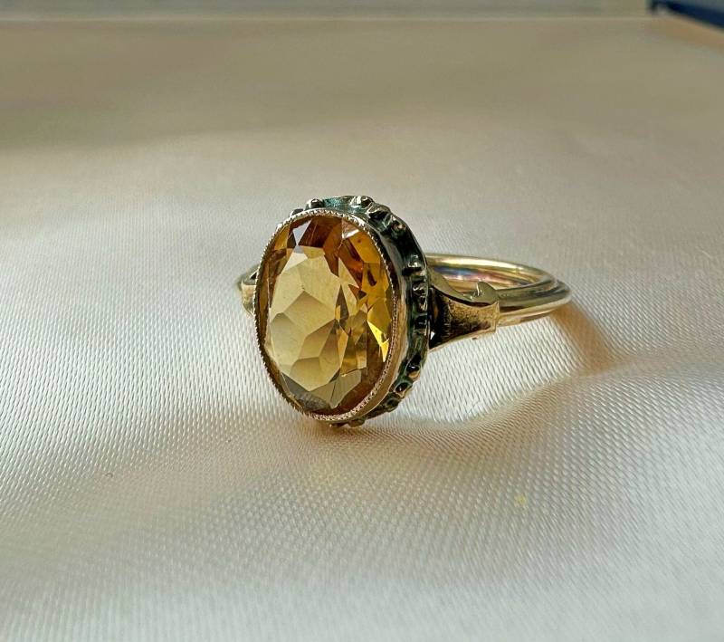 Ein Antiker Deutscher Silber Citrin Ring von GoldRingClub