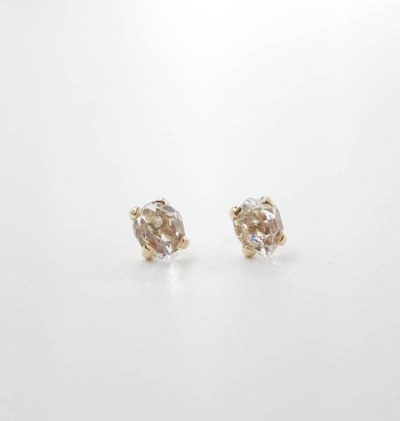 14 K Gold Herkimer Doppel Beendet Quarz Ohrringe von GoldSilverAndGems