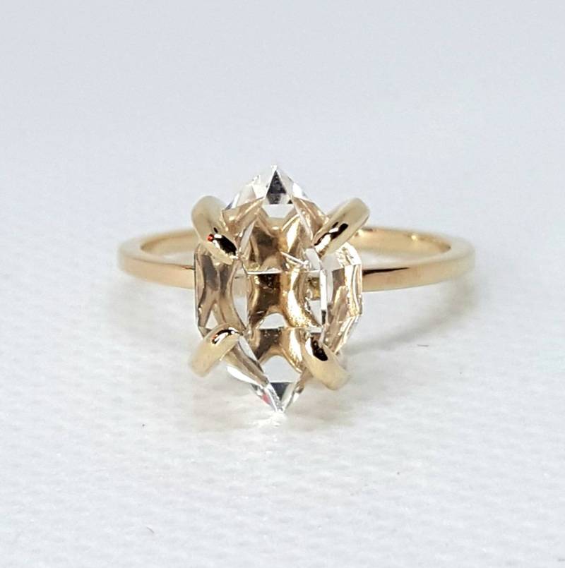 Gold Herkimer Diamant-Ring von GoldSilverAndGems