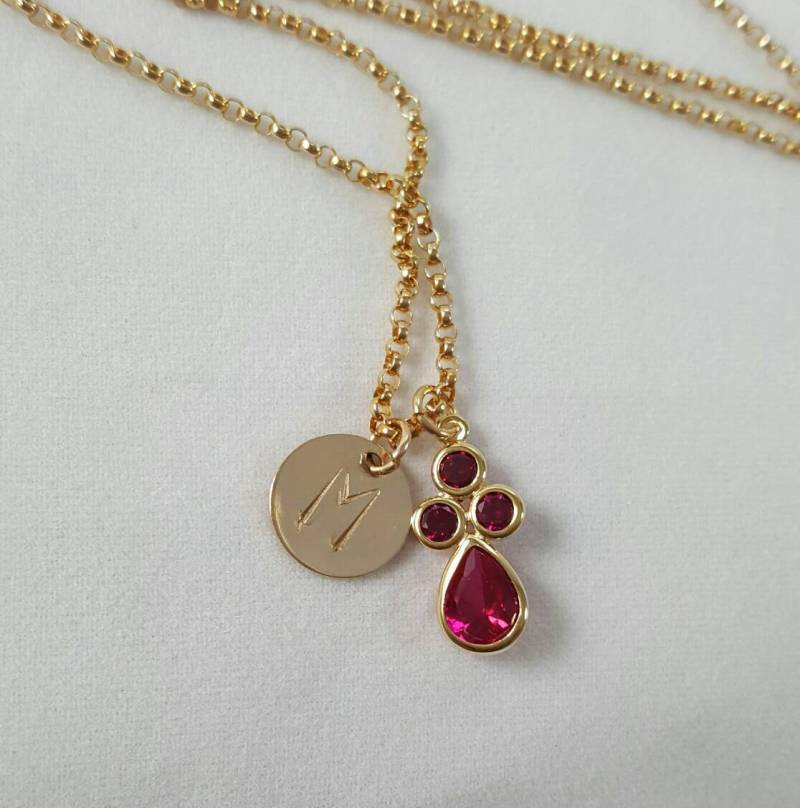 Rubin Gold Gefüllt Personalisierte Halskette von GoldSilverAndGems